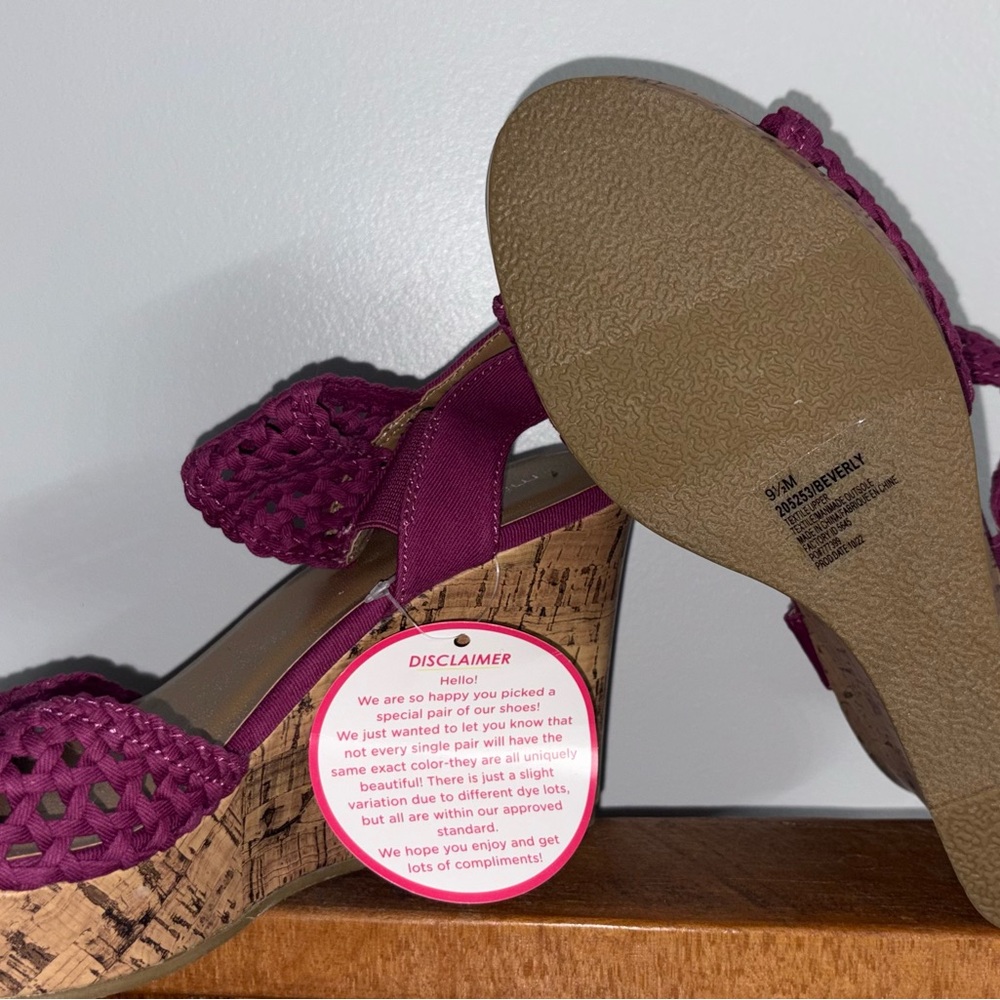 Maurices Purple Woven Wedge Sandals